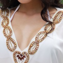 White long kaftan – real pearls