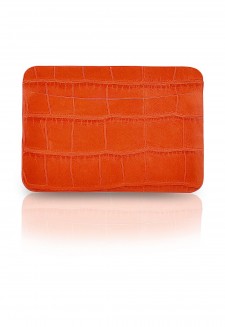 Card wallet in crocodile