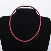 Round Necklace with silver screw lock rhodium plated