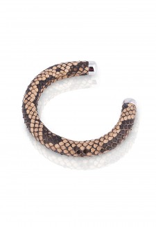 Round rigid bracelet in molurus python