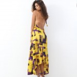 yellow dress fashion back